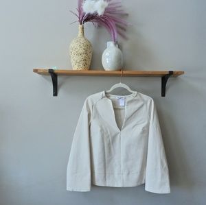 Prolouge cream blouse V neck bell sleeve top